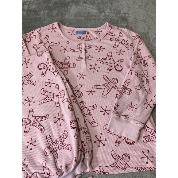 Cabernet Women’s Thermal Size Large Gingerbread Man Pajama Set Pink Christmas ￼ - Picture 12 of 12